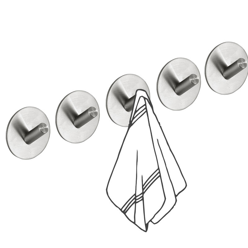 304 Stainless Steel Waterproof Rustproof Self Adhesive Basic Hooks