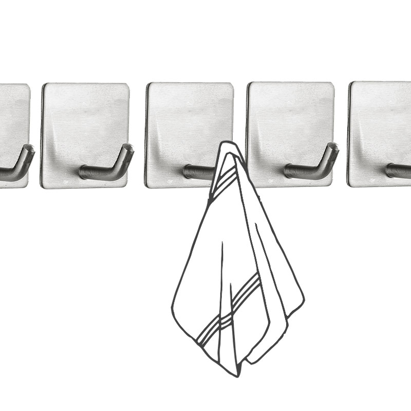 Wall Mounted Self-adhesive Tape Single Bathroom Basic Hooks
