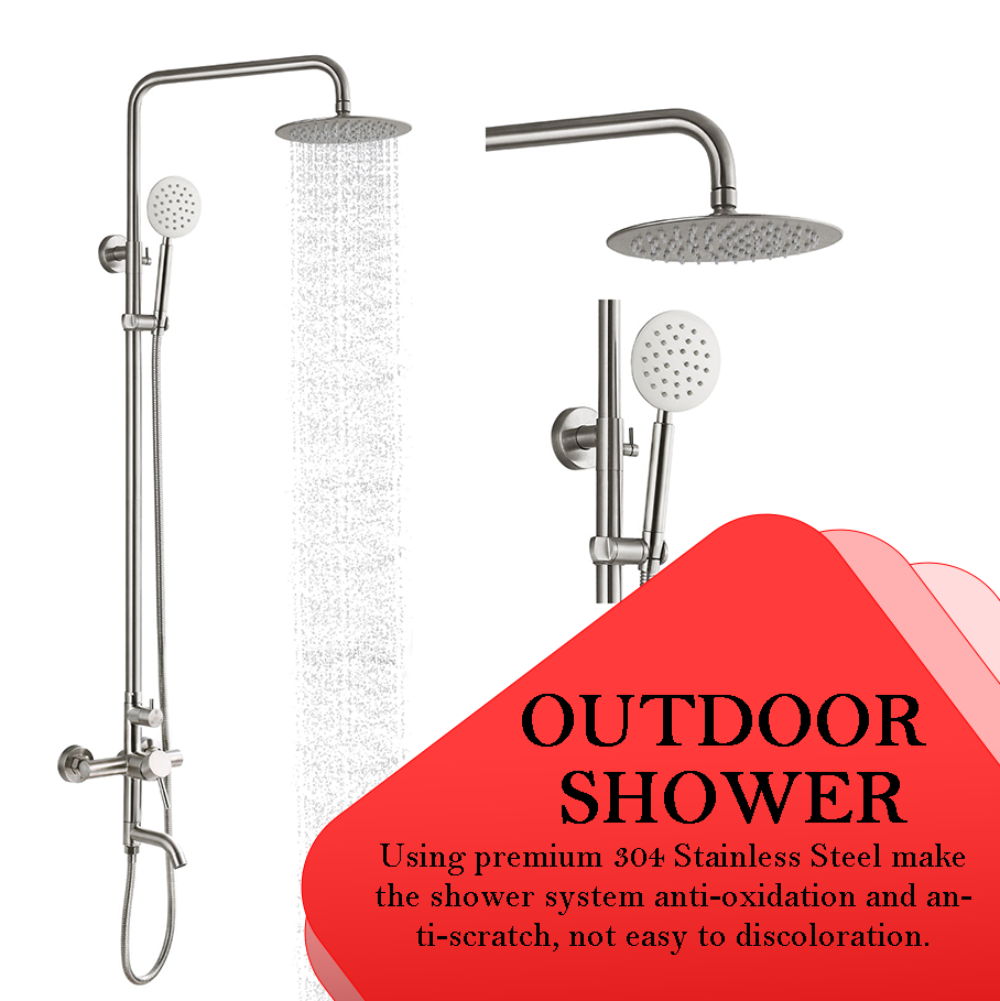 Different types of outdoor showers