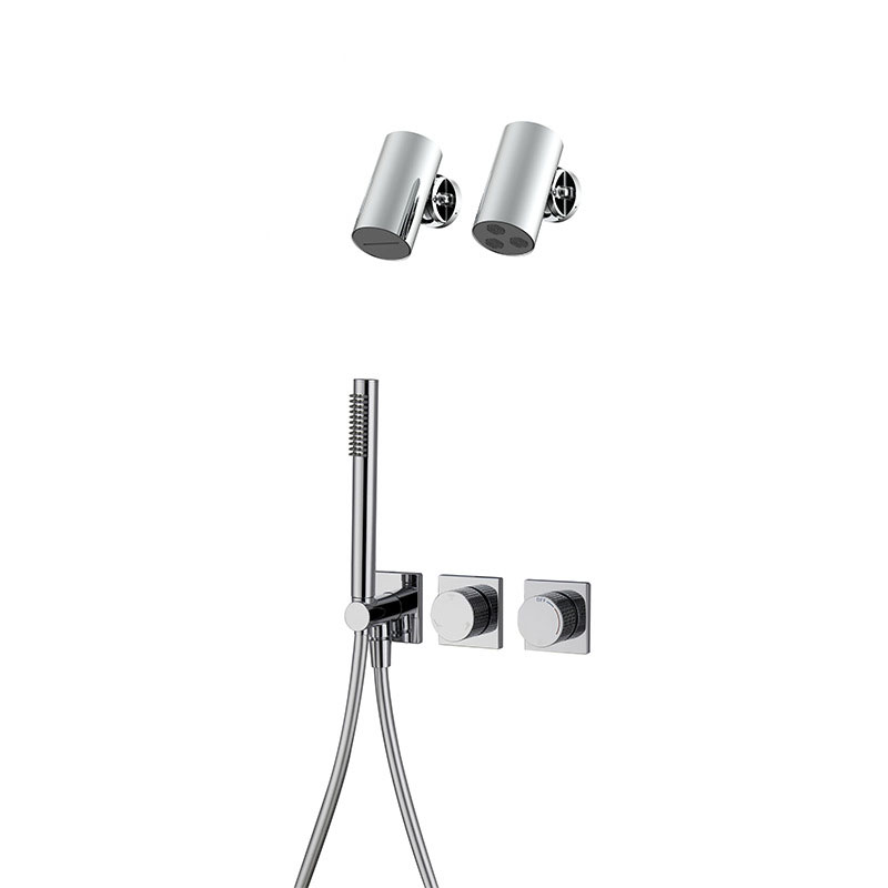 Horizontal Arrangement Two Water-Out With Shower Set Button For Water Distribution
