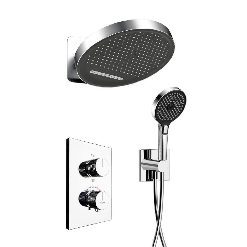 Overhead Shower With Horizontal Arrangement Two Water-Out Shower Set