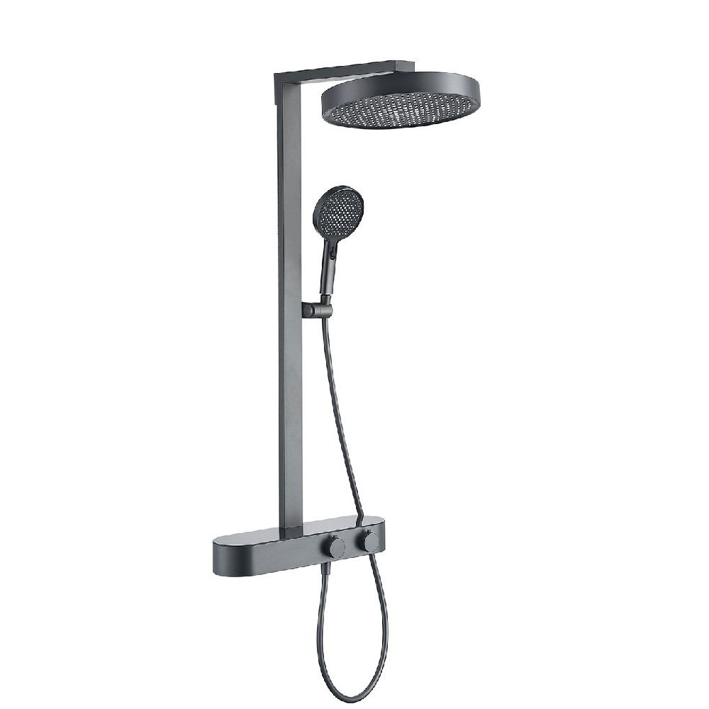 Matte Black Rainfall Shower System with Handheld Spray