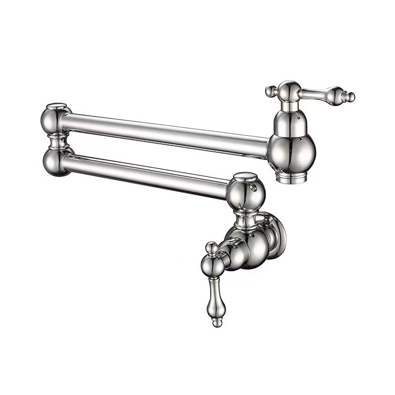 Classic Wall-Mounted Pot Filler Faucet with Dual Swing Arms